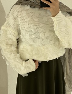 FR-513 çiçek detay kazak -...