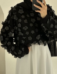 FR-513 çiçek detay kazak...