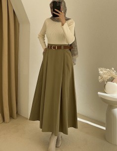 1034 kemerli etek - yeşil 2