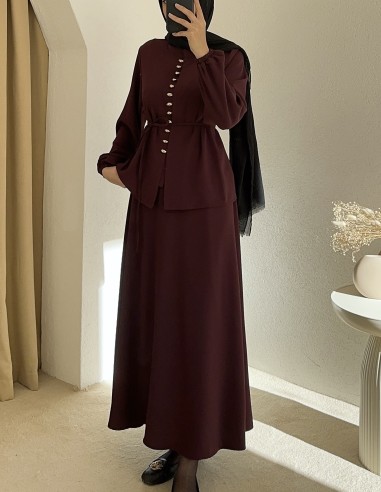 2764 etekli takım - bordo