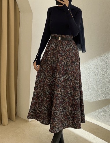 8961 ebruli etek - lacivert