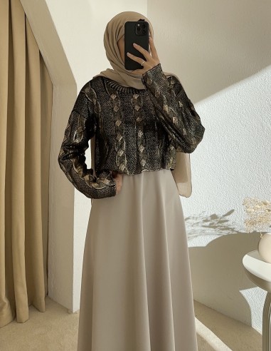 BS-207 simli crop kazak - gold