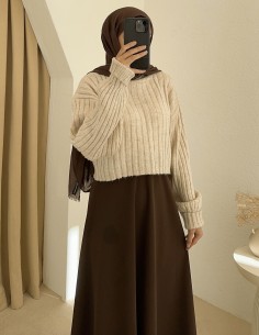 E-175 örme kazak - Bej 2