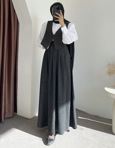 118 süveterli gömlek takım - gri