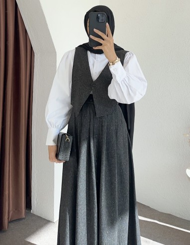 118 süveterli gömlek takım - gri