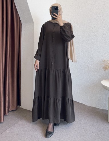 1262 elbise -kahverengi