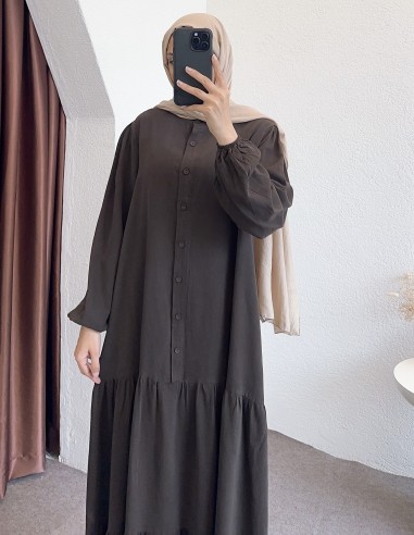 1262 elbise -kahverengi