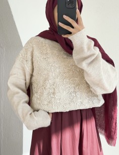 TT4467 tül detay kazak - taş 2