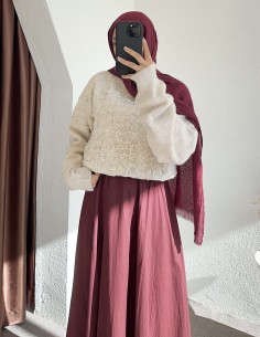 TT4467 tül detay kazak - taş