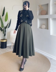 E-250 taş detaylı hırka -Siyah 2