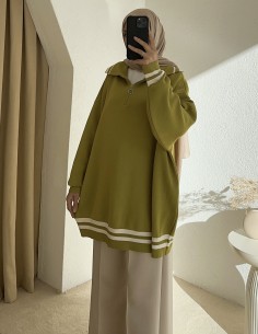 40643 yaka detay kazak - yeşil