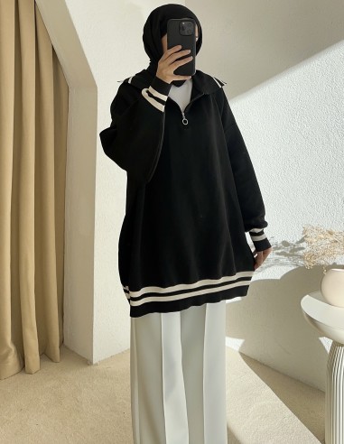 40643 yaka detay kazak -Siyah