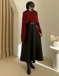 E318 atkı kazak- bordo 2