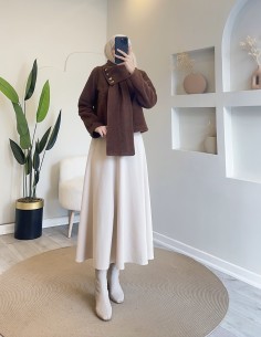 2943 kalp düğmeli kısa...