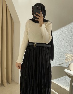 608 pamuk vual etek - siyah 2