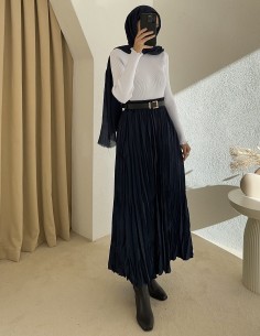 608 pamuk vual etek - lacivert