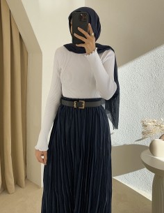 608 pamuk vual etek - lacivert 2