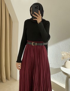 608 pamuk vual etek - Bordo 2