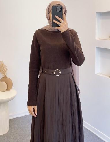 51240 fushya elbise - Kahverengi