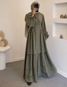 076 robalı elbise - yeşil 2