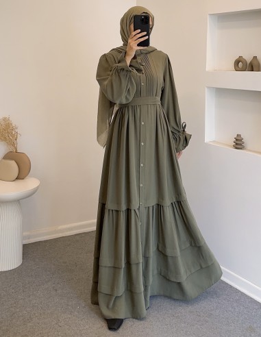 076 robalı elbise - yeşil