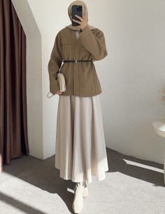 25027 kemerli ceket - Vizon 2