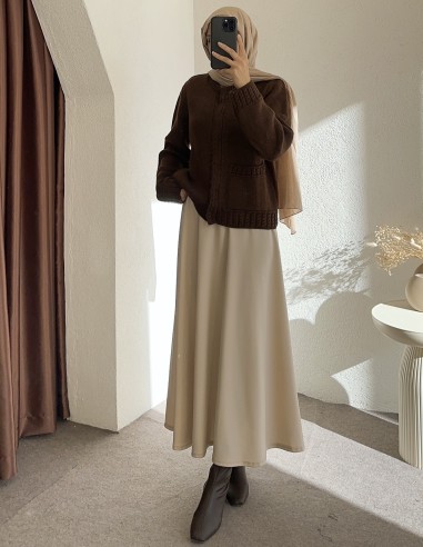 2451 cepli hırka - kahverengi