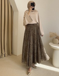 5258 oysho tunik - bej 2