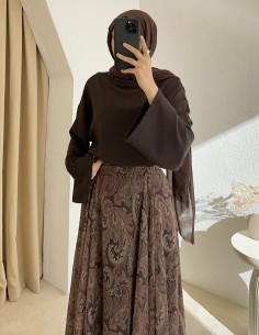 5258 oysho tunik - Kahverengi