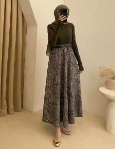 794 etnik desen etek - yeşil