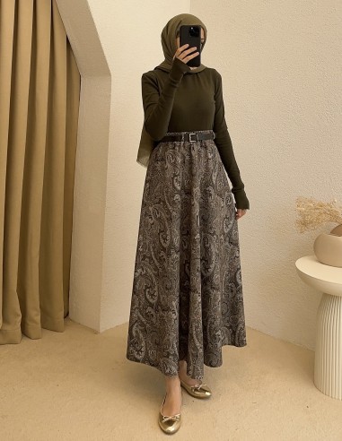 794 etnik desen etek - yeşil