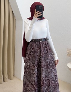 794 etnik desen etek - mürdüm 2