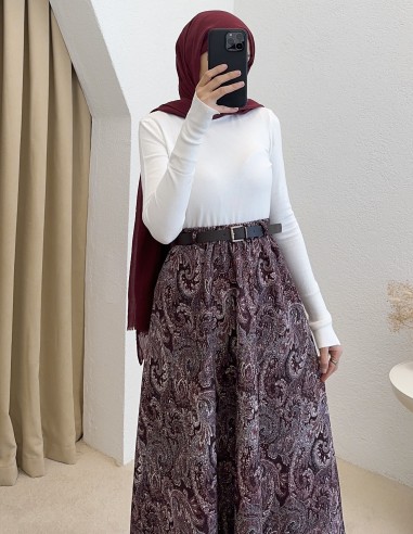 794 etnik desen etek - mürdüm