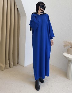 2740 triko elbise - saks mavi 2