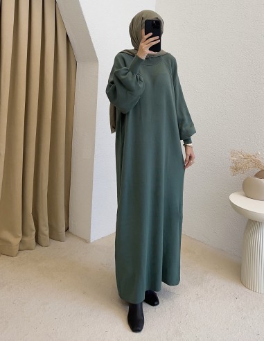 2740 triko elbise -yeşil