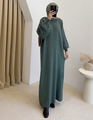 2740 triko elbise -yeşil