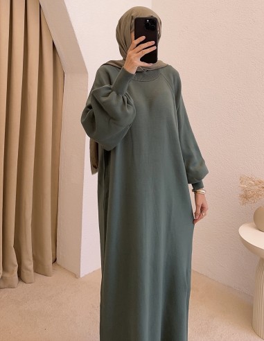 2740 triko elbise -yeşil