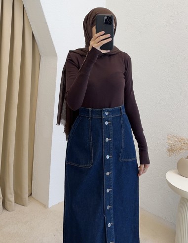 883 kot etek - koyu mavi