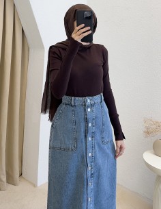 883 kot etek -Açık mavi 2