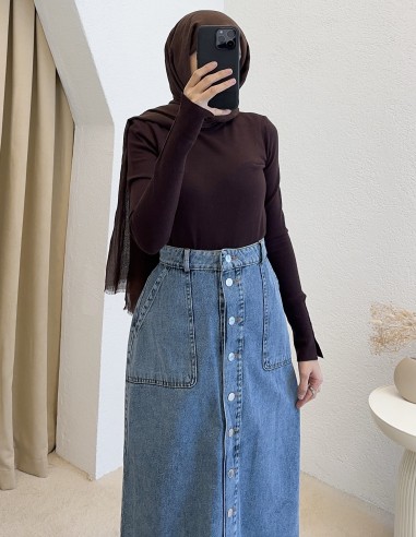 883 kot etek -Açık mavi