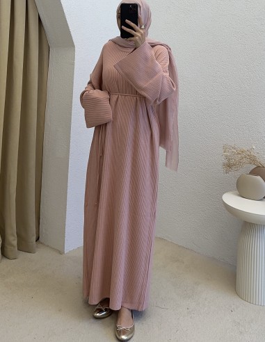 2900 ipli triko elbise - pembe