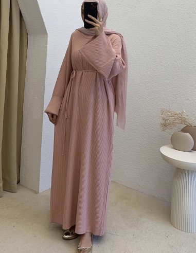 2900 ipli triko elbise - pembe