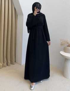 D30089 içlik elbise -Siyah