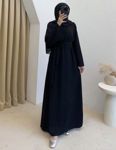 D30089 içlik elbise -Siyah 2