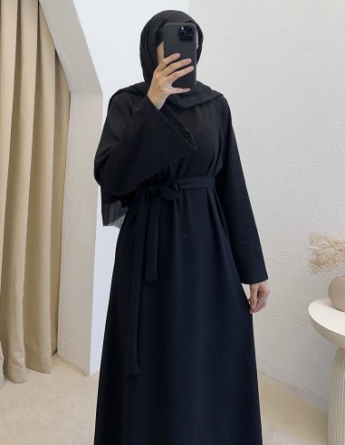 D30089 içlik elbise -Siyah