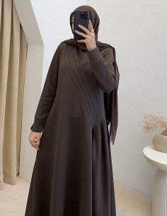 7202 scuba elbise -Kahverengi 2