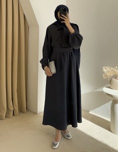 2348 lora elbise - Lacivert