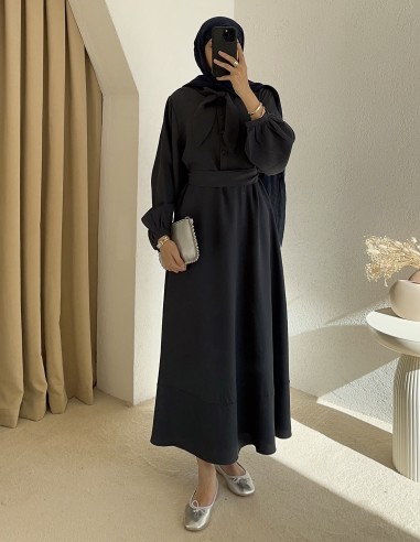 2348 lora elbise - Lacivert