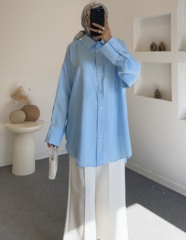 HY24901 gömlek -Mavi