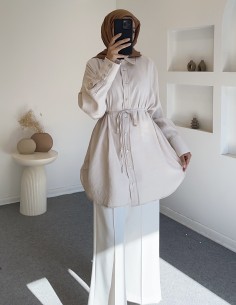 HY24901 gömlek - Bej 2